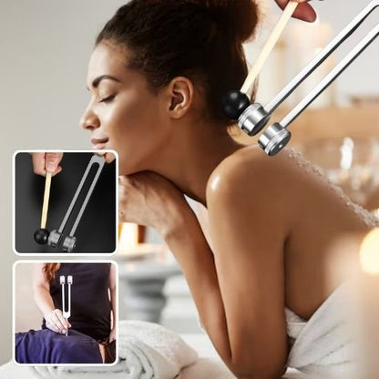 Diapason avec femme en soin du dos et posé sur dos