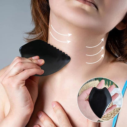 Sens du mouvement sur cou de pierre gua sha